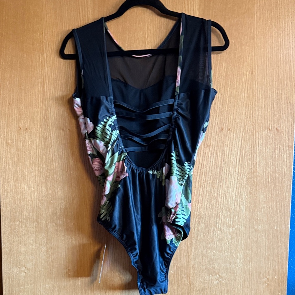 Albion Black Floral Women's One Piece Swimsuit - Picture 4 of 4